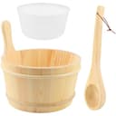 YOOODONNN Handmade Pine Bucket & Ladle Set, 4 L