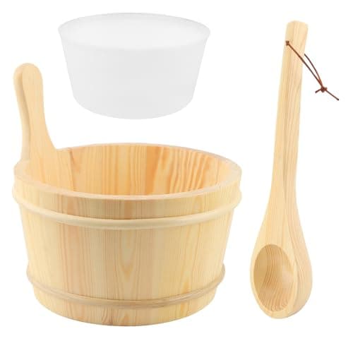 Saycker 4 L Pine Bucket & Ladle Set with Plastic Liner