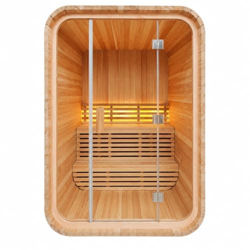 Duthss 2-Person Outdoor Cube Sauna, Red Cedar, 4.5kW