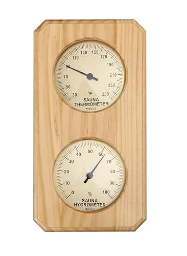 MIKSUS 10-inch Premium Wood Sauna Thermometer Hygrometer
