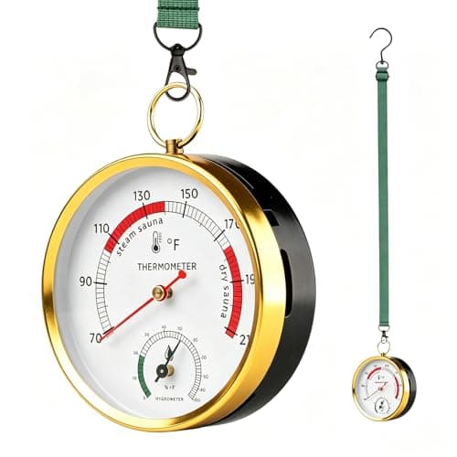 Andelov Lanyard-Mount Sauna Thermometer and Hygrometer
