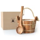 Northwood Sauna KD-005A Canadian Red Cedar Bucket & Ladle Set, 4 L