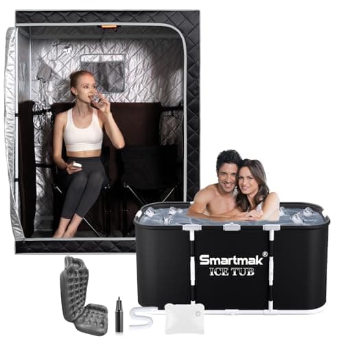 Smartmak 2-Person Far Infrared Sauna Tent + Ice Bath Tub