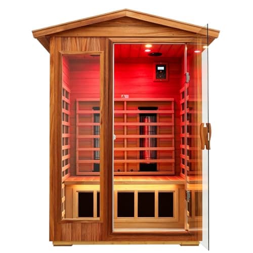 KUNSANA Ceramic Infrared Outdoor Sauna, 2 Person