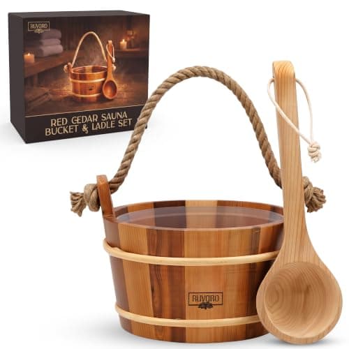 Ruvaro RC-002 Canadian Red Cedar Bucket & Ladle Set, 4 L