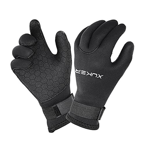 XUKER Water Gloves, 3mm Neoprene Five-Finger