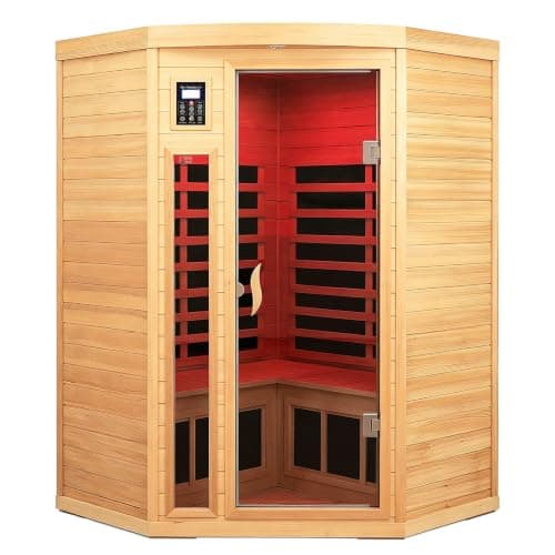 SALUSHEAT 2-3 Person Corner Infrared Sauna, 1800W