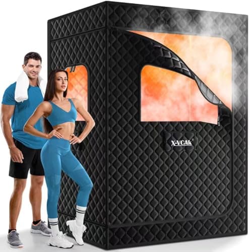 X-Vcak 2 Person Portable Steam Sauna, 71 x 49 x 36 in