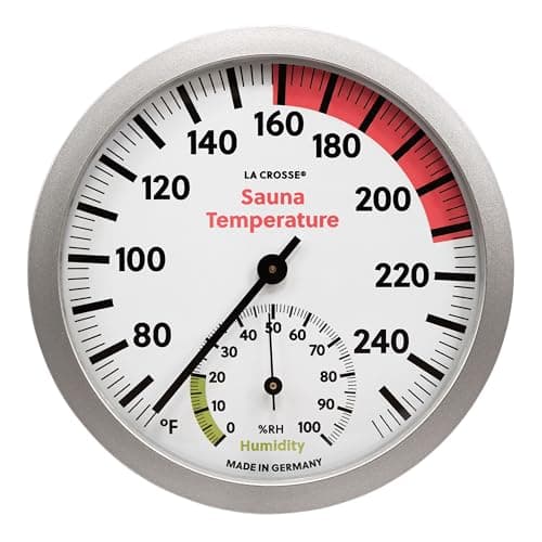La Crosse Technology 914-612 Slimline Analog Sauna Thermometer with Hygrometer