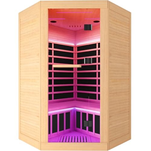 OUTEXER 2-3 Person Corner Infrared Sauna, 2100W